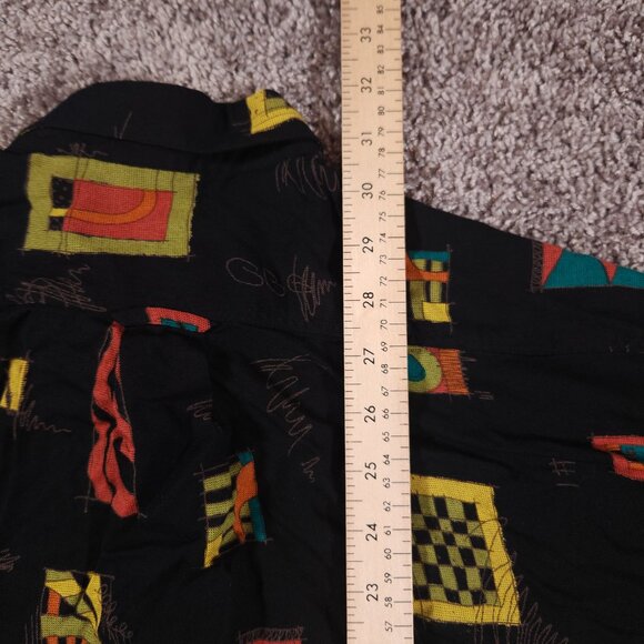Haupt Short Sleeve Button Shirt Mens 42-L 16.5 Abstract Geometric Artsy - Picture 5 of 16
